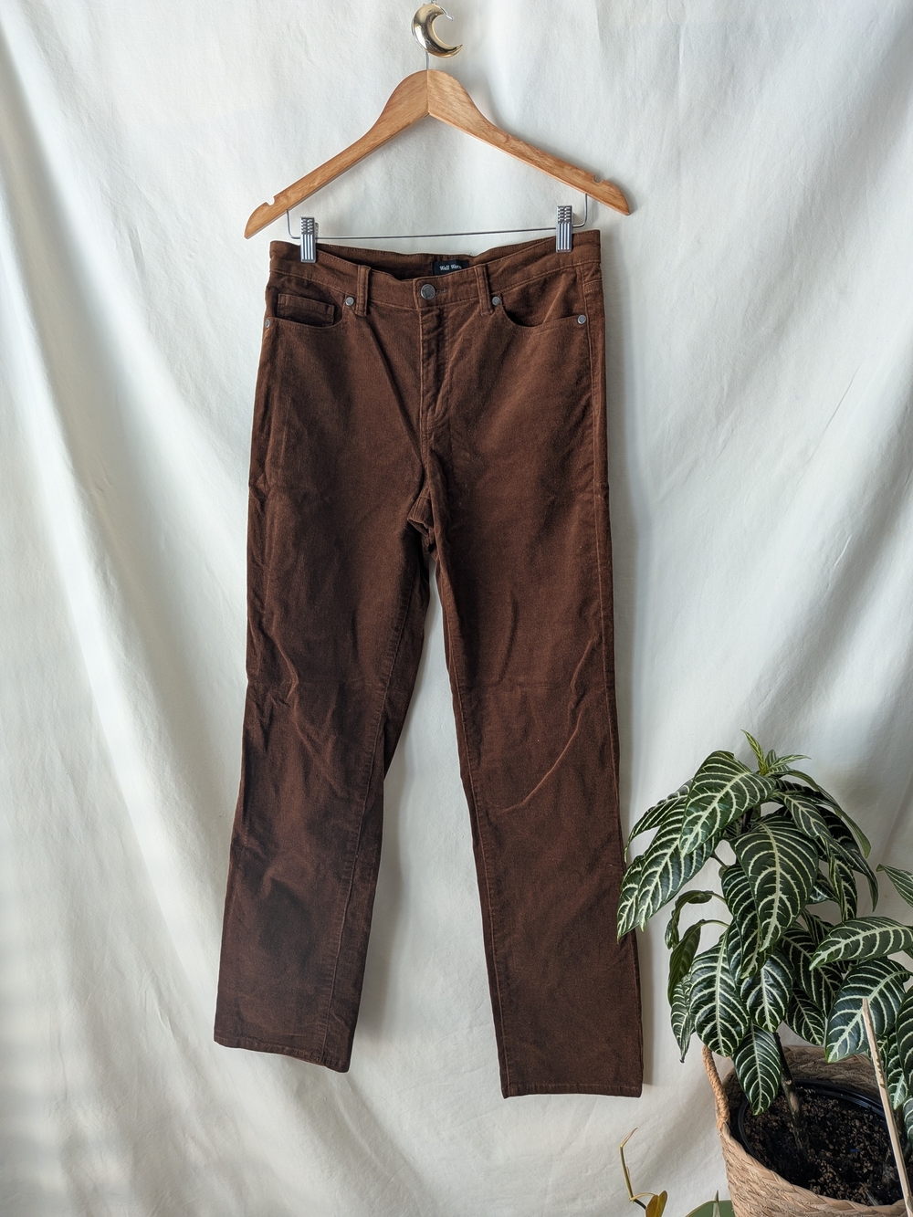 Well Worn Brown Straight-Leg Corduroy Pants